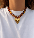Collier Cœur d'Ambre